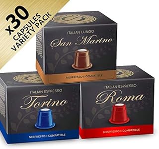 Collection populaire real coffee - 30 capsules de café roma, saint-marin et turin