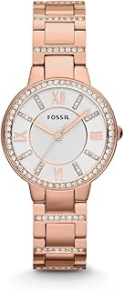 Montre à quartz fossil pour femme avec affichage analogique et bracelet en acier