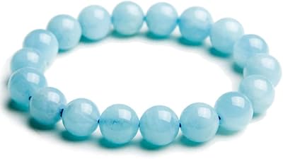 Bracelet de pierres précieuses thérapeutiques en cristal aigue-marine, bracelet de perles de bijoux