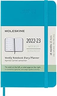 Agenda hebdomadaire moleskine classic pour 18 mois 2022-2023, couverture rigide, pochette (3,5" x 5,5"), bleu manganèse. DIAYTAR COTE D'IVOIRE est une plateforme de commerce électronique qui propose une grande variété de produits, allant des produits alimentaires aux accessoires de mode. Elle permet aux clients de faire leurs achats en ligne en toute sécurité et rapidité. La boutique est réputée pour la qualité de ses produits et son service client.