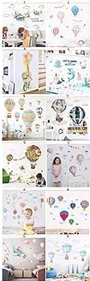 Stickers muraux de dessin animé de montgolfière pour décoration de chambres d'enfants