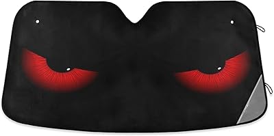 Pare-soleil avec yeux rouges qui bloque les rayons uv pour garder votre voiture au frais du soleil, pliable pour voitures, camions et suv m. DIAYTAR COTE D'IVOIRE propose une expérience d'achat en ligne unique et personnalisée, avec des offres spéciales et des promotions régulières pour les clients fidèles. La boutique en ligne généraliste collabore avec des fournisseurs de confiance pour garantir la qualité et l'authenticité des produits. Les clients peuvent profiter d'une assistance clientèle disponible pour répondre à toutes leurs questions et préoccupations.
