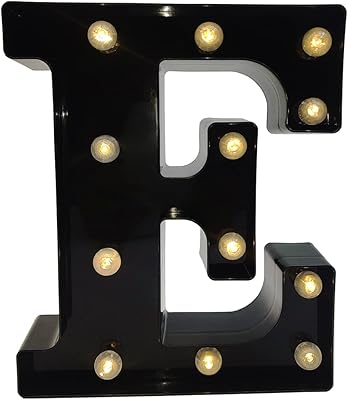 Lettres de l'alphabet led noires avec lampe diamant à piles pour mariages, anniversaires