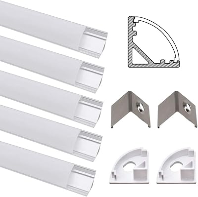 Gervioc lot de 5 canaux led en forme de v 0,5 m/1,64 pieds