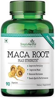 Capsules d'extrait de racine de maca simply herbal pour hommes et femmes, supplément