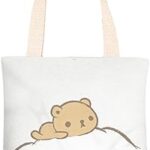 Sac fourre-tout en toile imprimé cinnamoroll anime, sac d'épicerie à poignée supérieure, sac
