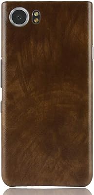 Coque arrière en cuir synthétique compatible avec blackberry keyone zl one (marron)