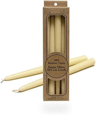 Bougies coniques 100 % pure cire d'abeille. boîte de 4 / 9,5"