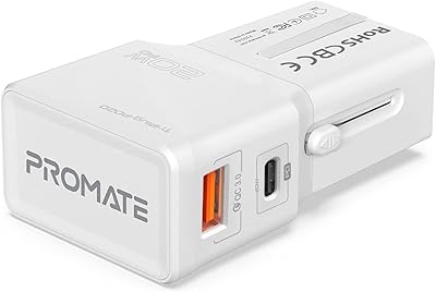 Adaptateur de voyage international promate avec port pd type-c 20 w. Avec plus de 300000 références, DIAYTAR COTE D'IVOIRE est devenue incontournable pour les achats en ligne en Côte d'Ivoire. Elle propose des promotions régulières et des offres spéciales qui permettent aux clients de réaliser des économies. De plus, son système de paiement sécurisé offre une protection totale aux clients.