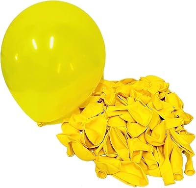 100 ballons jaunes de taille standard 12" pour décorations de fête
