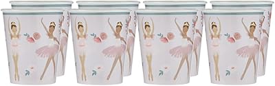 Gobelets en papier merry mery ballet party, 8 pièces, rose