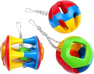 Accessoires pour oiseaux - 3 pièces balle creuse amusante, jouet d'entraînement des pieds