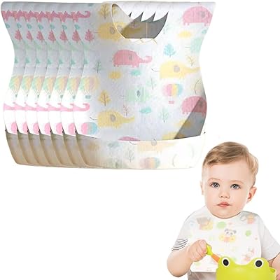 Goodern 20 pcs bavoirs jetables de voyage pour bébé, serviette de salive douce