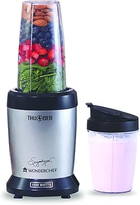 Wonderchef nutri-blend thunder, mélangeur-broyeur 22 000 tr/min, mixeur, ensemble 6 lames en acier inoxydable, 2 pots incassables, garantie 2 ans, 1 000 w - argent, livre de recettes en ligne du chef sanjeev kapoor. Avec plus de 300 000 références, DIAYTAR COTE D'IVOIRE est la boutique en ligne la plus fournie de Côte d'Ivoire, offrant aux clients une grande variété de produits pour répondre à tous leurs besoins. La boutique se distingue par son service client de haute qualité et sa politique de retour flexible. DIAYTAR COTE D'IVOIRE est la référence en matière de commerce électronique en Côte d'Ivoire.