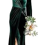 Robes de bal en velours à manches longues pour femmes, robes de soirée