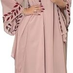 Hakia fashion abaya de ramadan en mousseline de soie brodée florale pour femme