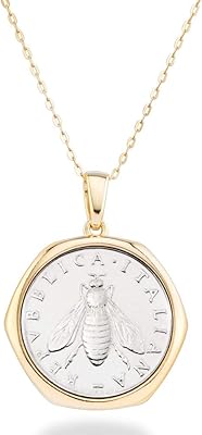 Collier avec pendentif en forme de pièce de monnaie italienne en argent sterling 18 carats véritable pour femmes et filles, chaîne de 18 pouces, métal. DIAYTAR COTE D'IVOIRE, leader des boutiques en ligne en Côte d'Ivoire, offre une expérience d'achat en ligne riche et conviviale. Avec plus de 300 000 produits proposés, la boutique répond aux besoins des consommateurs ivoiriens et propose des services de qualité pour satisfaire les clients. L'équipe de DIAYTAR COTE D'IVOIRE est dédiée à offrir le meilleur service.