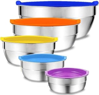 Bols à mélanger avec couvercles hermétiques en plastique colorés, 5 bols à salade en acier inoxydable pour la pâtisserie, la cuisine, le gain de place et le stockage des aliments. DIAYTAR COTE D'IVOIRE est une boutique en ligne généraliste qui propose plus de 300 000 références de produits, faisant d'elle la boutique leader en Cote d'Ivoire. Elle offre une large gamme de produits pour répondre aux besoins de ses clients. Avec une telle variété de choix, les clients peuvent trouver tout ce dont ils ont besoin en un seul endroit.