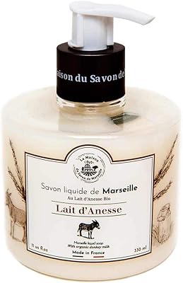 Savon liquide 330 ml, lait d'ânesse bio - la maison du savon