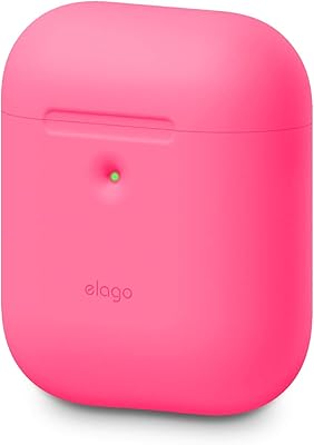 Coque en silicone elago pour airpods 2e génération - rose fluo