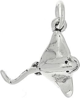 Charme stingray unilatéral oxydée en argent sterling lgu, non applicable