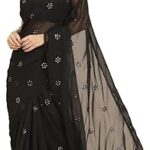 Sari georgette avec miroir pour femme (ti2827_black)