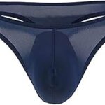 Godimity string pour hommes sous-vêtements string en soie glacée avec sac de plage