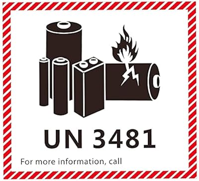 Étiquettes d'avertissement de batterie lithium-ion electromaniacs, 50 étiquettes adhésives (un3481) 4,7 x 4,3