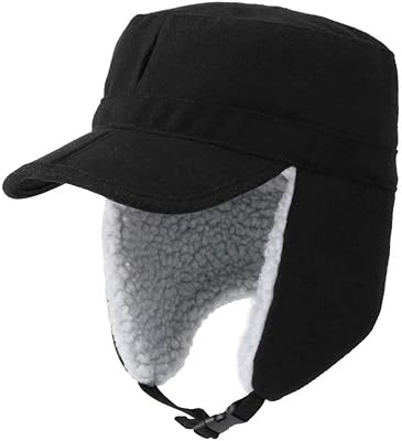 Home prefer bonnet d'hiver chaud en polaire pour homme avec casquette