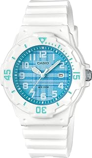 Montre à quartz pour femme, affichage analogique et bracelet en résine lrw-200h-2cvdf, blanc