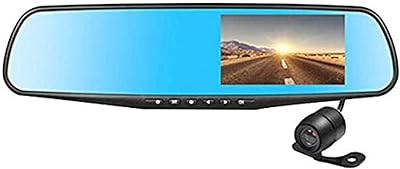 Rétroviseur dvr de voiture de 4,3 pouces avec 2 caméras de tableau