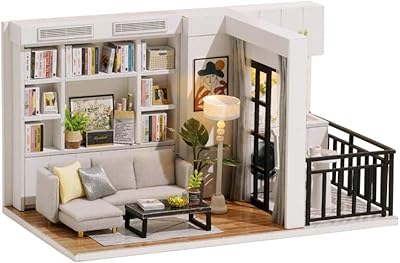 Ensemble de maison de poupée miniature fliver diy, salle créative avec meubles