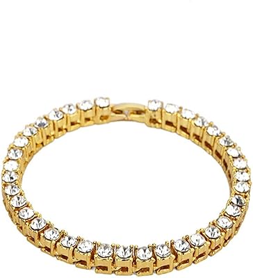 Bracelet de tennis imitation diamant eigen, chaîne en acier inoxydable plaqué or 18