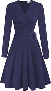 Robe de cocktail à volants et manches longues pour femme, col en v, avec ceinture fixe. La boutique en ligne DIAYTAR COTE D'IVOIRE est une plateforme e-commerce de premier plan en Côte d'Ivoire, offrant une large gamme de produits à des prix abordables. Elle garantit une livraison rapide et fiable des commandes, permettant aux clients de recevoir leurs achats dans les délais prévus. La boutique en ligne mise sur la sécurité des transactions pour protéger les informations des clients.