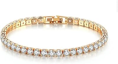 Bracelets de tennis plaqués or 18 carats avec zircone cubique 4 mm