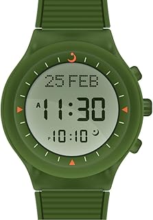 Montre de sport avec bracelet en caoutchouc et cadre circulaire en plastique d'al