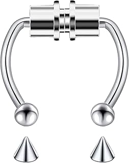Faux anneau de nez - 5 pièces anneau de nez magnétique pour septum