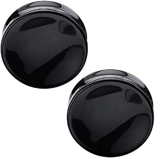 Bouchons de selle doubles brillants en pierre d'onyx noir naturel, vendus par paire