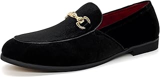 Mocassins à enfiler en velours pour hommes, chaussures formelles de luxe brillantes