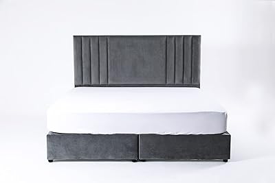 Pan emirates home furniture lit king size en velours paulina 180×200 - gris