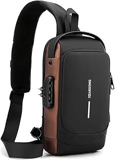 Sac de poitrine antivol pour hommes avec verrouillage par mot de passe, sac