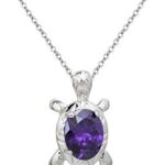 Collier pendentif en forme de tortue rouge, vert, orange, violet, noir et blanc