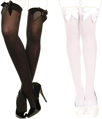 Bas hauteur genou avec nœuds - 2 paires de bas opaques noirs et blancs longueur cuisse pour femme, bas au-dessus du genou avec nœud sur le dessus taille unique, multi, taille unique. DIAYTAR COTE D'IVOIRE propose une large sélection de produits pour tous les goûts et besoins, vous permettant ainsi de faire vos achats en toute simplicité et rapidité. Avec plus de 300 000 références, cette boutique en ligne est votre destination idéale.