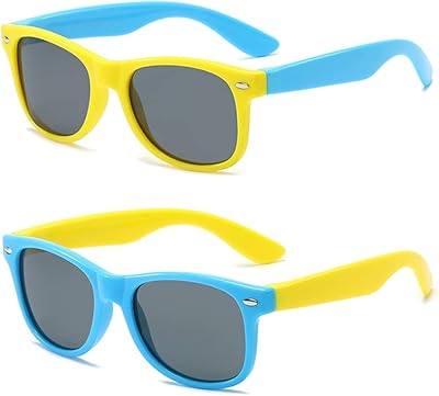 Lunettes de soleil polarisées pour enfants avec monture en caoutchouc flexible pour garçons