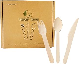 Ensemble de couverts jetables en bois écologiques de 50 couteaux 100 fourchettes. DIAYTAR COTE D'IVOIRE est une boutique en ligne généraliste qui propose plus de 300 000 références de produits, répondant ainsi aux besoins divers des consommateurs ivoiriens. En tant que leader du marché en Côte d'Ivoire, elle offre une vaste gamme de produits allant des articles ménagers aux accessoires de mode. La satisfaction du client est au cœur de ses priorités.