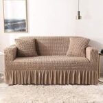 Housse de canapé extensible universelle tout inclus housse anti-poussière avec volants