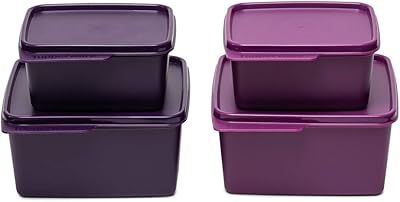 Récipients en plastique tupperware - 500 ml, 4 pièces, 1,2 litres
