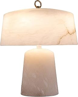 Lampe de table en marbre naturel blanc pour chambre à coucher, lampe
