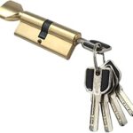 Cylindre de serrure de porte msm 70 mm, clé d'un côté et poignée