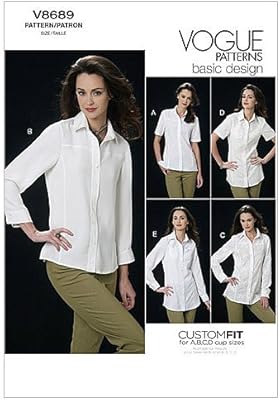 قميص vogue patterns v8689 misses', taille aa (6-8-10-12)
